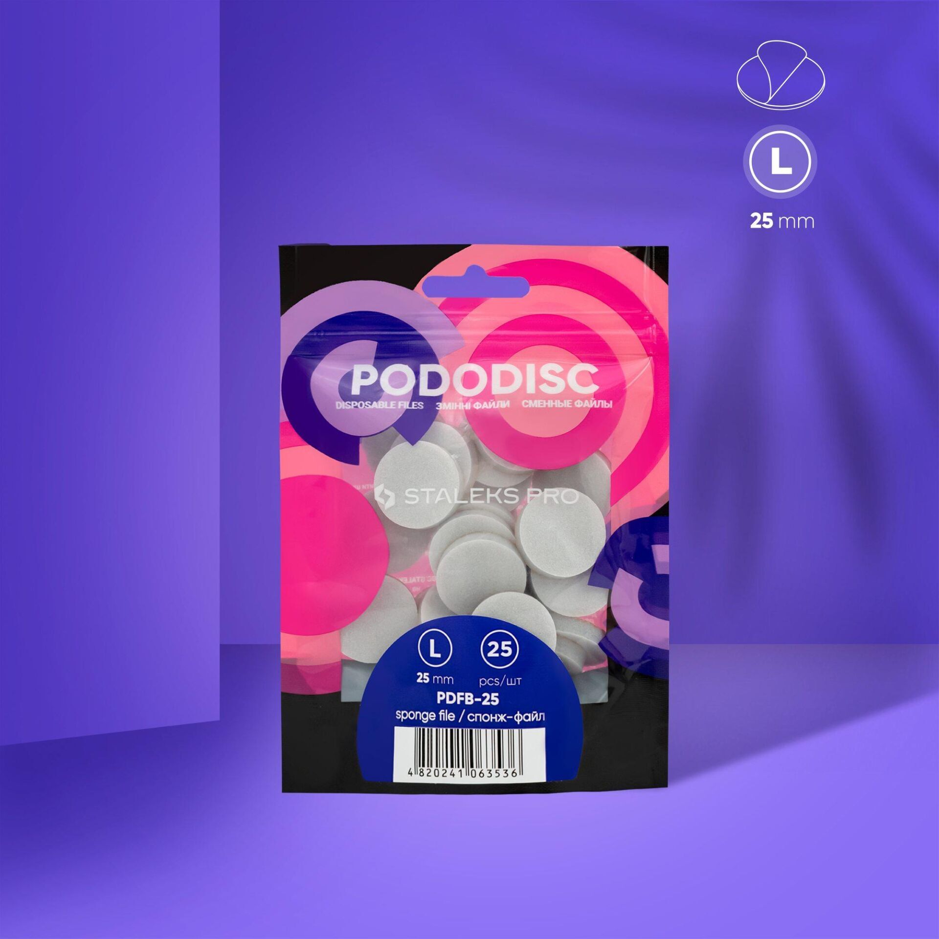 Pododısc staleks pro l pedikür disk için sünger törpüler (25 adet)