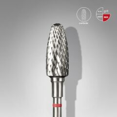 Sert Alaşım Mısır Freze, Kırmızı, Çap 5 mm / Çalışma Kısmı 13 mm
