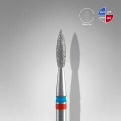 Elmas sivri alev freze expert duo, kırmızı-mavi, çap 2,1 mm, çalışma kısmı 8 mm