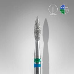 Elmas sivri alev freze expert duo, mavi-yeşil, çap 2,1 mm, çalışma kısmı 8 mm