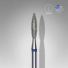 Elmas alev freze, mavi, çap 2,1 mm, çalışma kısmı 10 mm