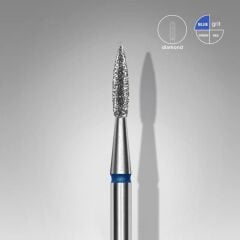 Elmas sivri alev freze expert, mavi, çap 1,8 mm, çalışma kısmı 8 mm