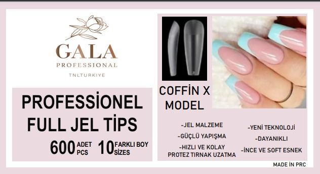 Gala soft jel tips 600 lü paket - coffin x model