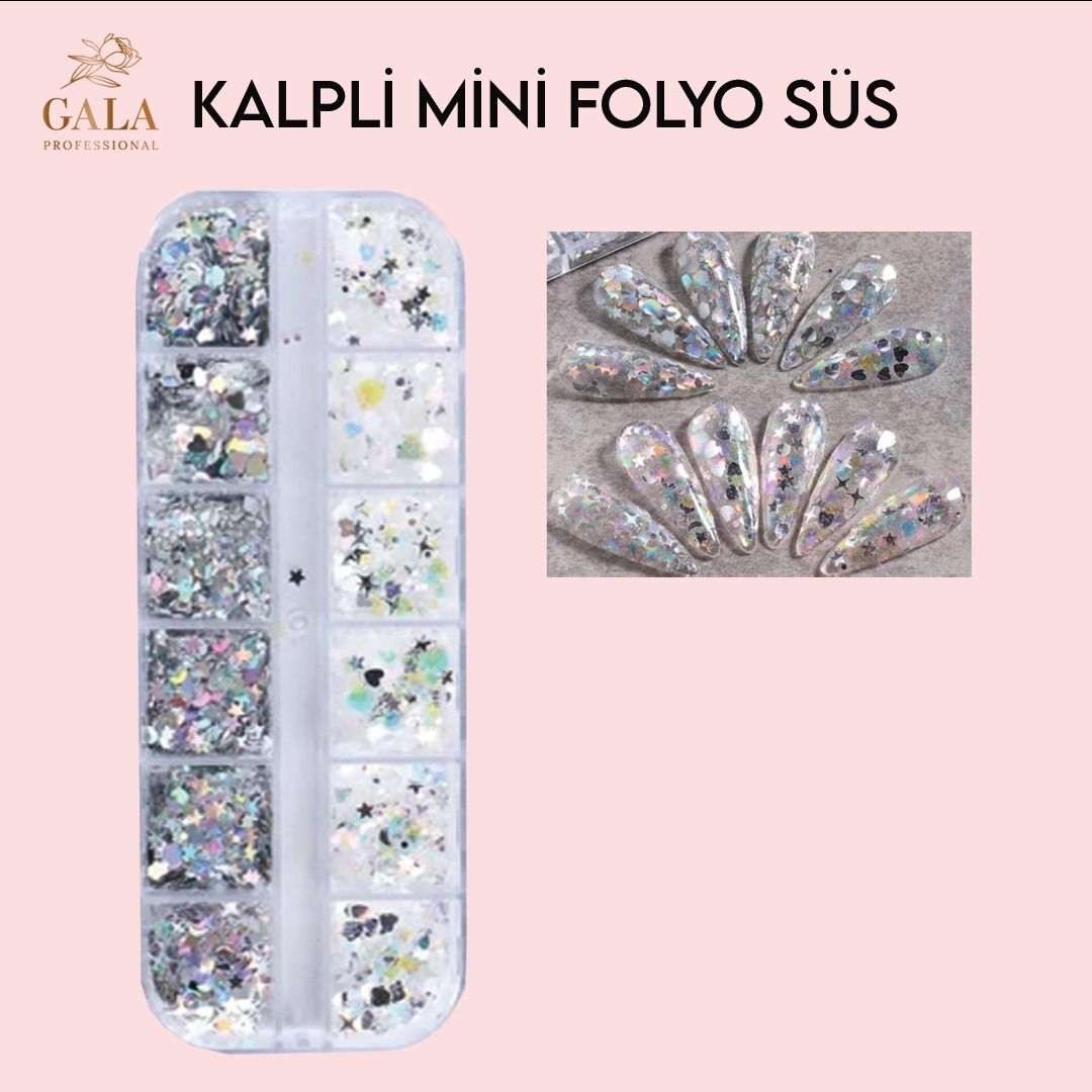 Gala kalpli mini folyo süs
