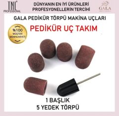Pedikür uç takımı - 1 ana uç + 5 törpü uç