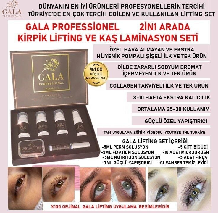 Gala kirpik lifting & kaş laminasyon set