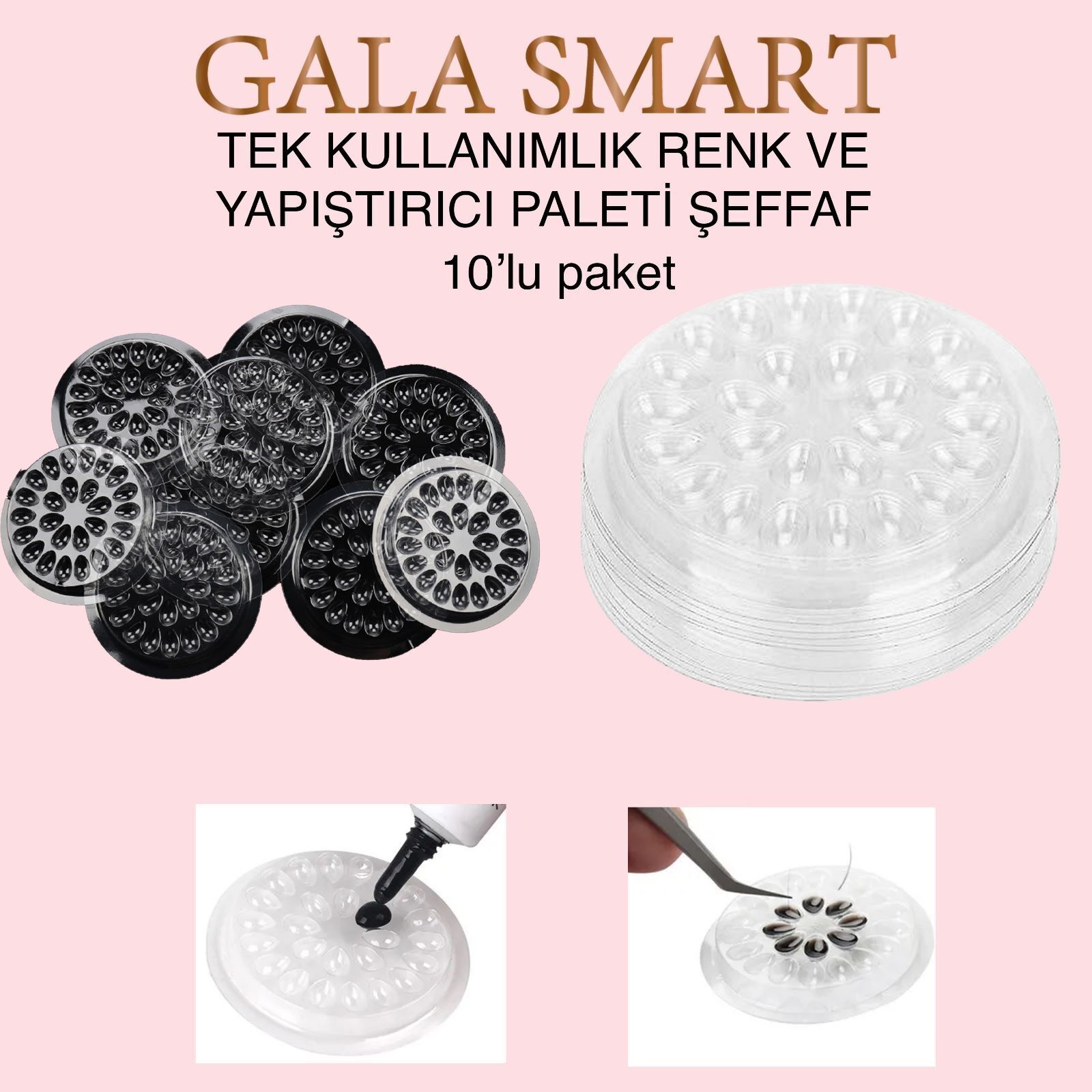 Kirpik yapıştırma damlalıklı palet - 10 lu