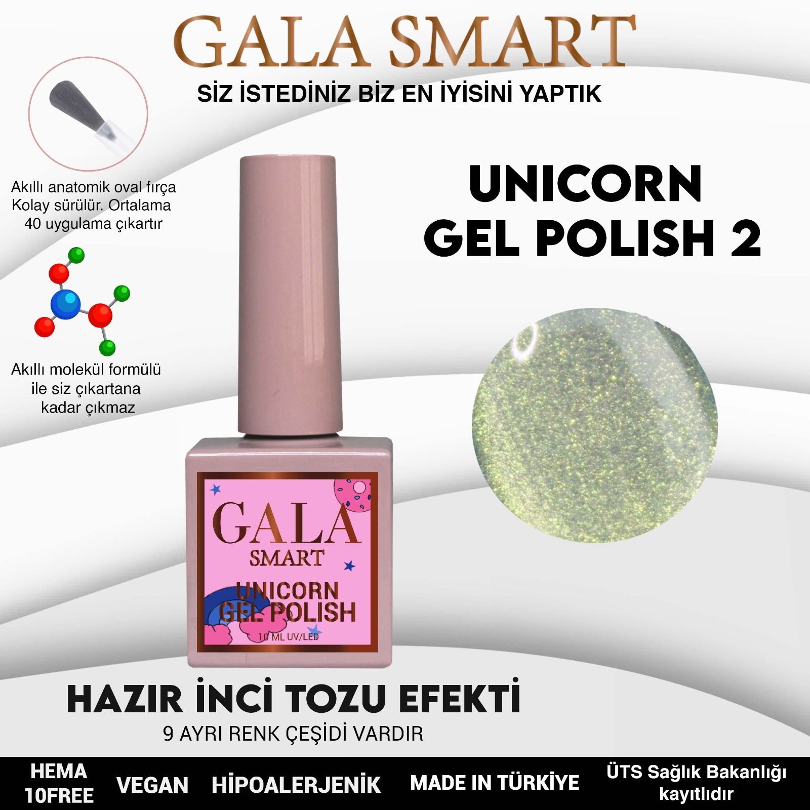 Gala smart unicorn kalıcı oje 10 ml u2