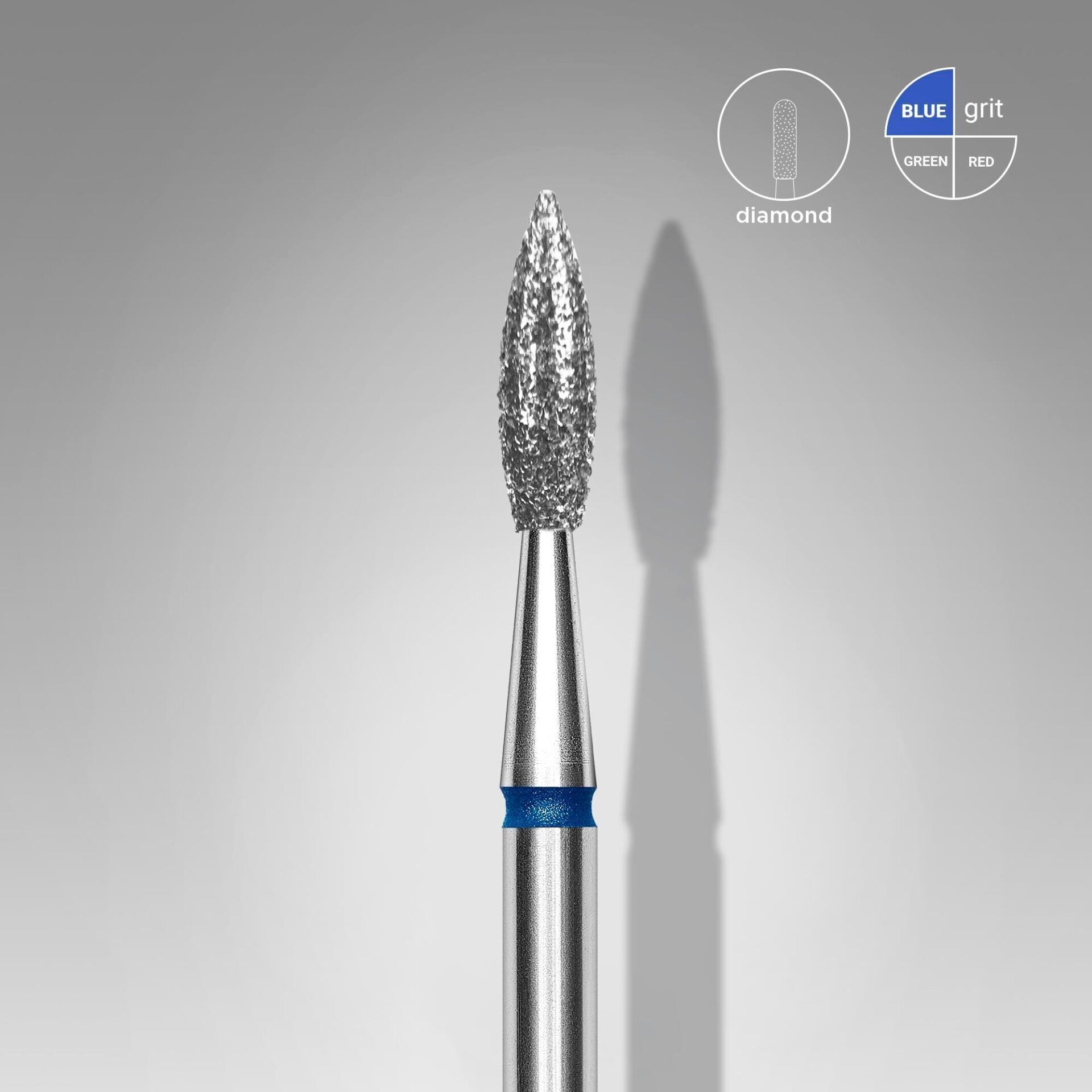 Expert elmas sivri alev freze ,mavi , çap 2,3 mm / çalışma kısmı 8 mm