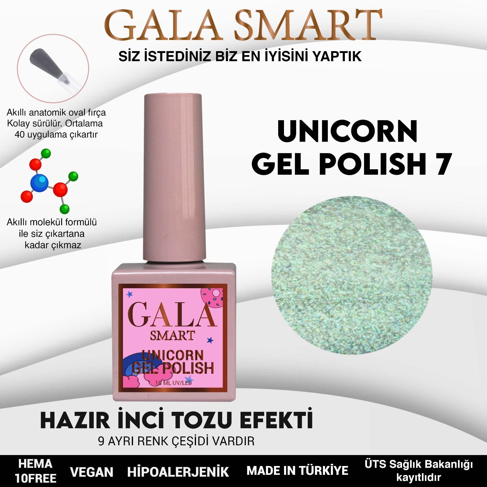 Gala smart unicorn kalıcı oje 10 ml u7
