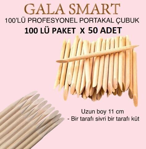 Ahşap portakal çubuk eko paket 100 lü x 50 paket
