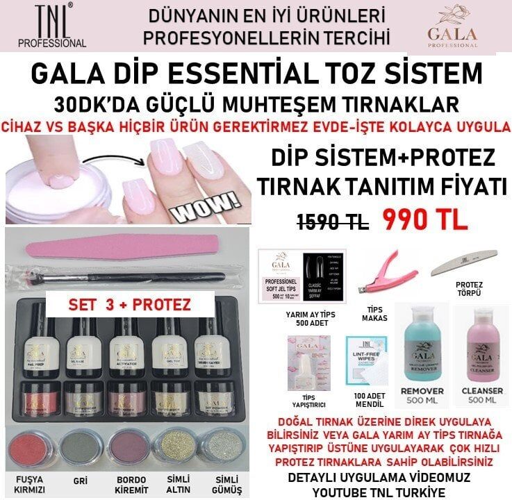 Gala dip essentian sistem cihazsız 30 dk. set:3 + protez