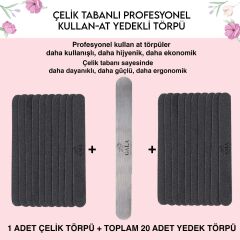 Düz çelik taban + 20 yedek (240 sertlik)