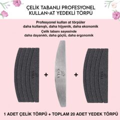 Kıvrımlı çelik taban + 20 yedek (100 sertlik)