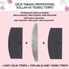 Kıvrımlı çelik taban + 20 yedek (240 sertlik)