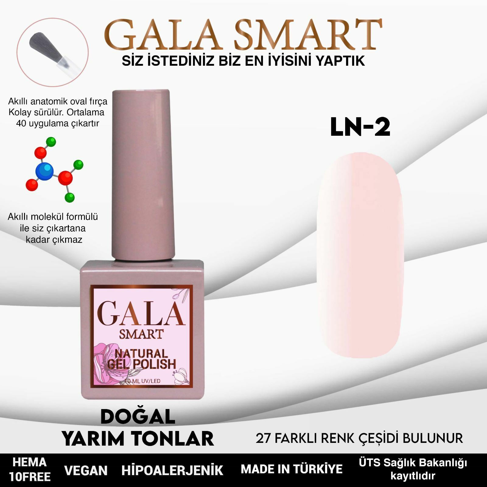 Gala smart natural kalıcı oje 10 mle ln2